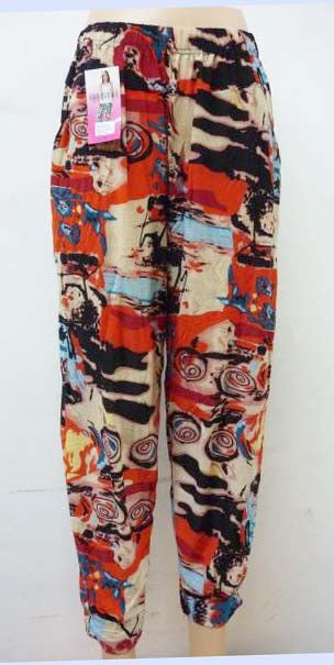 Womens Casual Pants Elastic Waist Drawstring Summer Lounge Baggy Trousers