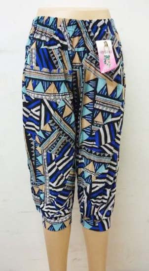 Womens Casual Capri Pants Elastic Waist Drawstring Summer Baggy