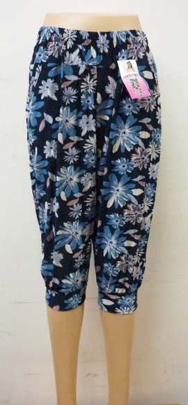 Womens Casual Capri Pants Elastic Waist Drawstring Summer Baggy
