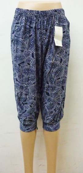 Womens Casual Capri Pants Elastic Waist Drawstring Summer Baggy