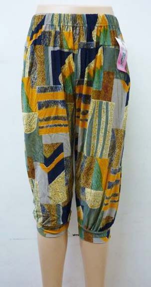 Womens Casual Capri Pants Elastic Waist Drawstring Summer Baggy