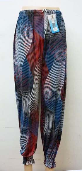 Women's Summer Linen Pants High Waisted Drawstring Printed Bohemian Trousers