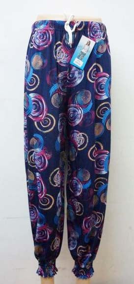 Women's Summer Linen Pants High Waisted Drawstring Printed Bohemian Trousers