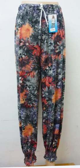 Women's Summer Linen Pants High Waisted Drawstring Printed Bohemian Trousers
