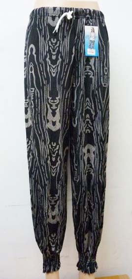 Women's Summer Linen Pants High Waisted Drawstring Printed Bohemian Trousers