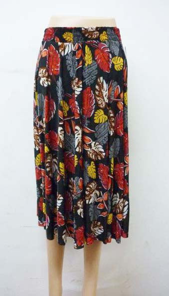 Women's Floral Midi Skirt with High Elastic Waist Flowy Ruffle Casual Summer Boho Skirts