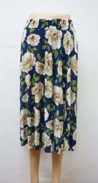 Women's Floral Midi Skirt with High Elastic Waist Flowy Ruffle Casual Summer Boho Skirts
