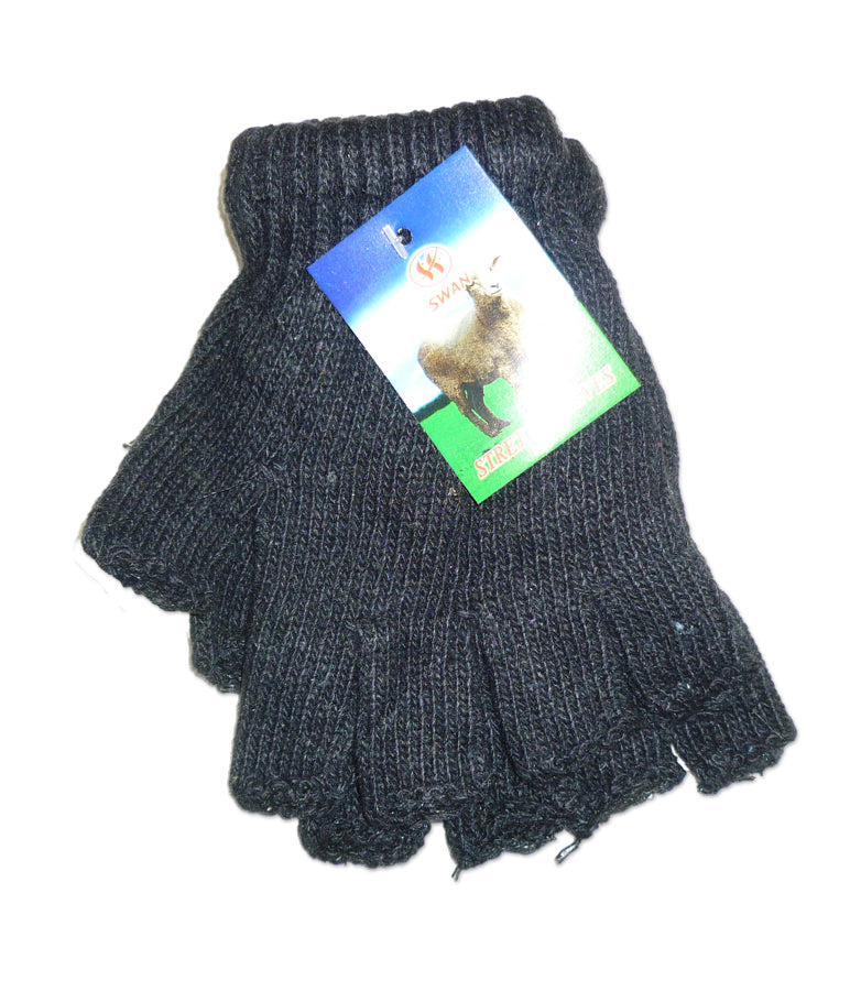 Half Finger Gloves & Winter Gloves, Knit Warm Stretchy Mittens Fingerless Gloves in Common Size for Men and Women,black