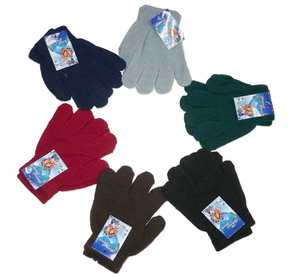 Kids Knit Gloves Kids Gloves Winter Toddler Gloves Full Fingers Knit Gloves Children Stretchy Warm Gloves Bulk for Boys Girls