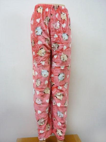 Women Cute Fleece Pajama Pants Winter Warm Fuzzy Graphic Thermal Joggers Loungewear