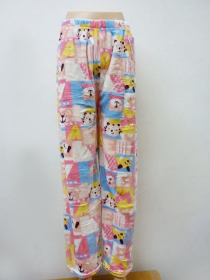Women Cute Fleece Pajama Pants Winter Warm Fuzzy Graphic Thermal Joggers Loungewear