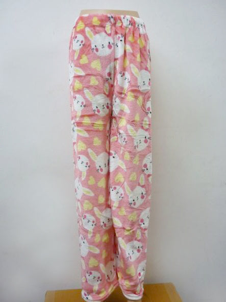 Women Cute Fleece Pajama Pants Winter Warm Fuzzy Graphic Thermal Joggers Loungewear