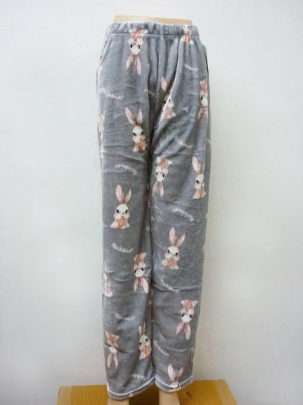 Women Cute Fleece Pajama Pants Winter Warm Fuzzy Graphic Thermal Joggers Loungewear