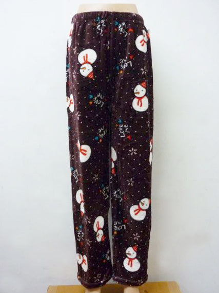 Women Cute Fleece Pajama Pants Winter Warm Fuzzy Graphic Thermal Joggers Loungewear