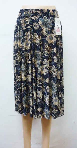 Women's Floral Midi Skirt with High Elastic Waist Flowy Ruffle Casual Summer Boho Skirts